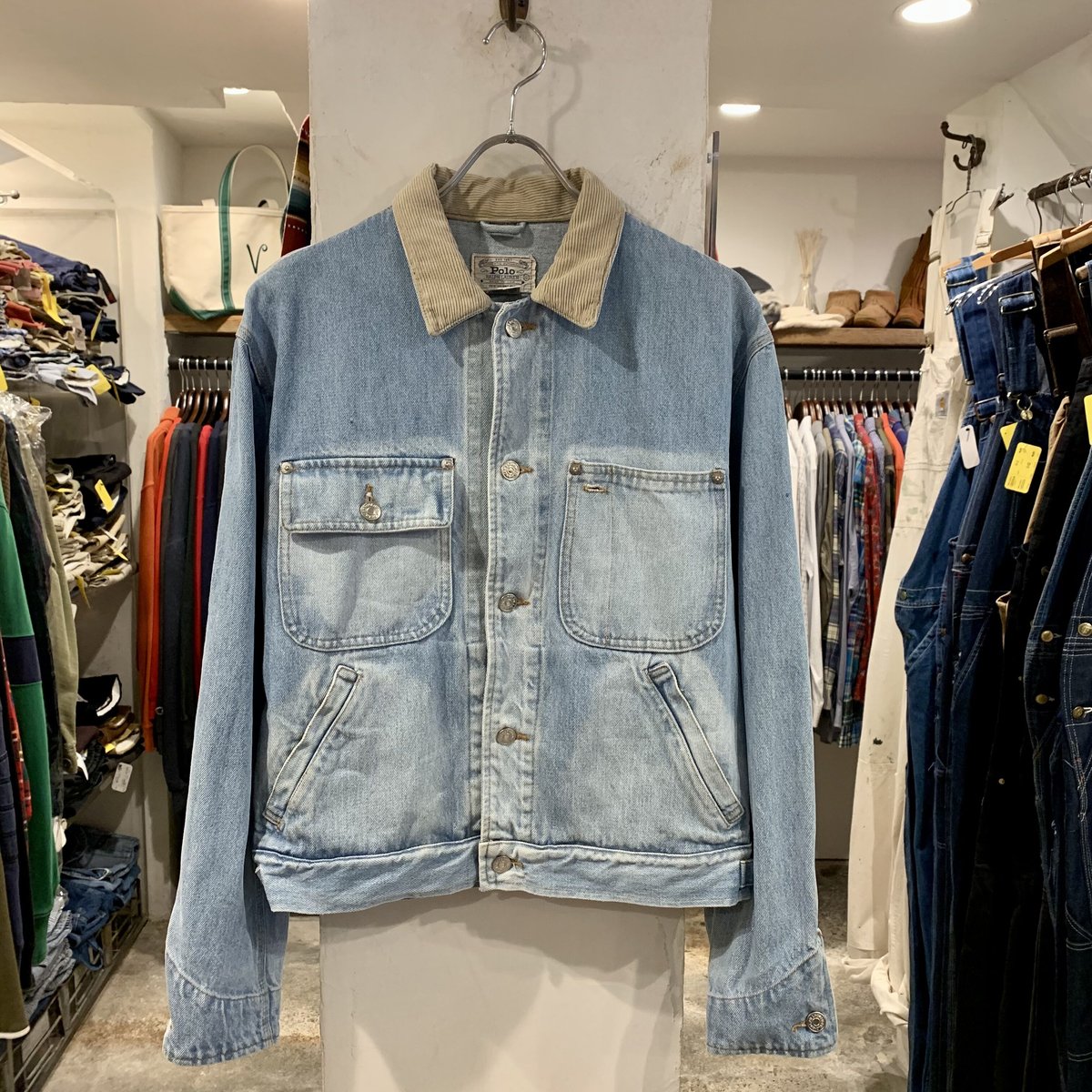 80s POLO RALPH LAUREN デニムジャケット インディアンヘッド 白 80s POLO RALPH LAUREN デニムジャケット インディアンヘッド 白