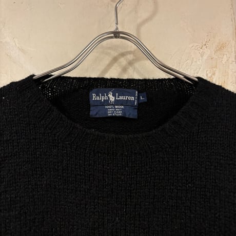 90s　Ralph Lauren　Wool Sweater　Size L　ラルフローレン　HAND KNIT　ウールニット　ハンティングドット　(S5245)