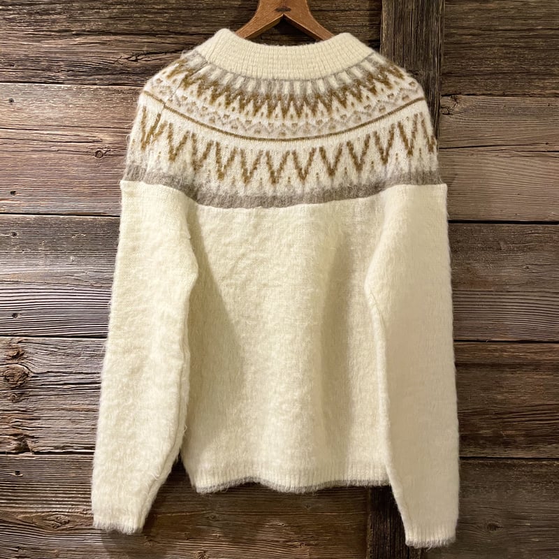 TOWNCRAFT 60s ラウンドネック モヘアニット ノルディック柄 タウン