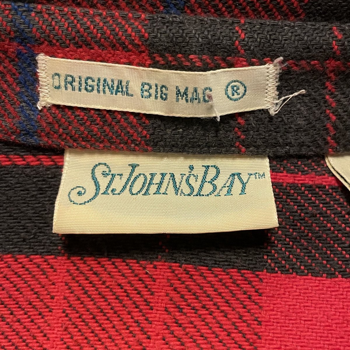 80s ST JOHN'S BAY × BIG MAC ネルシャツ コットンシャツ