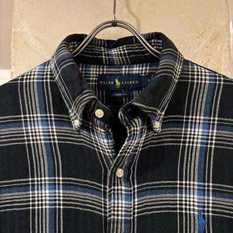 Ralph Lauren　L/S ネルシャツ　Classic Fit　Size M　ラルフローレン　コットンシャツ　ブラック　(S5059)