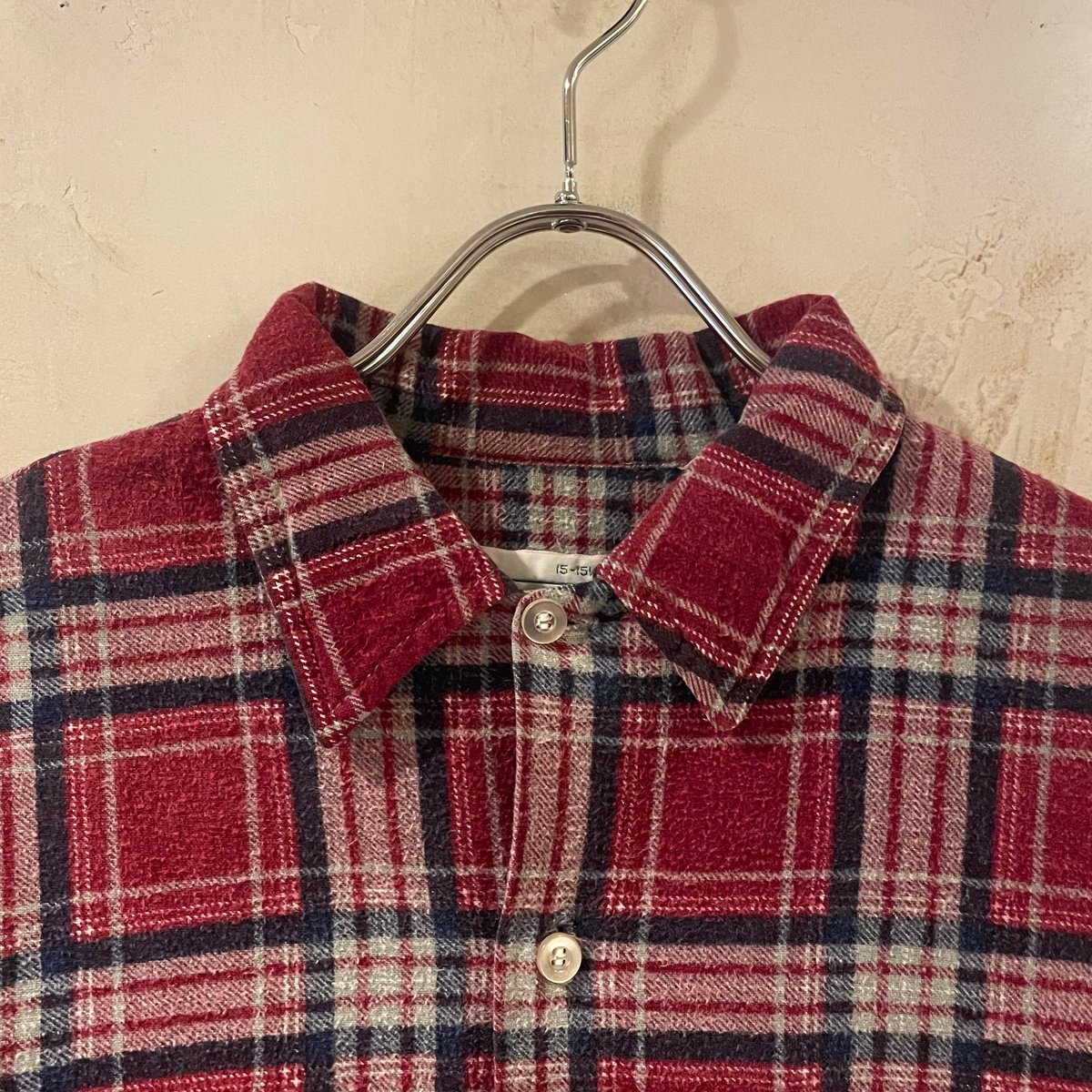 90s Sears L/S プリントネルシャツ Size M 15-15½ コットンシャツ シ