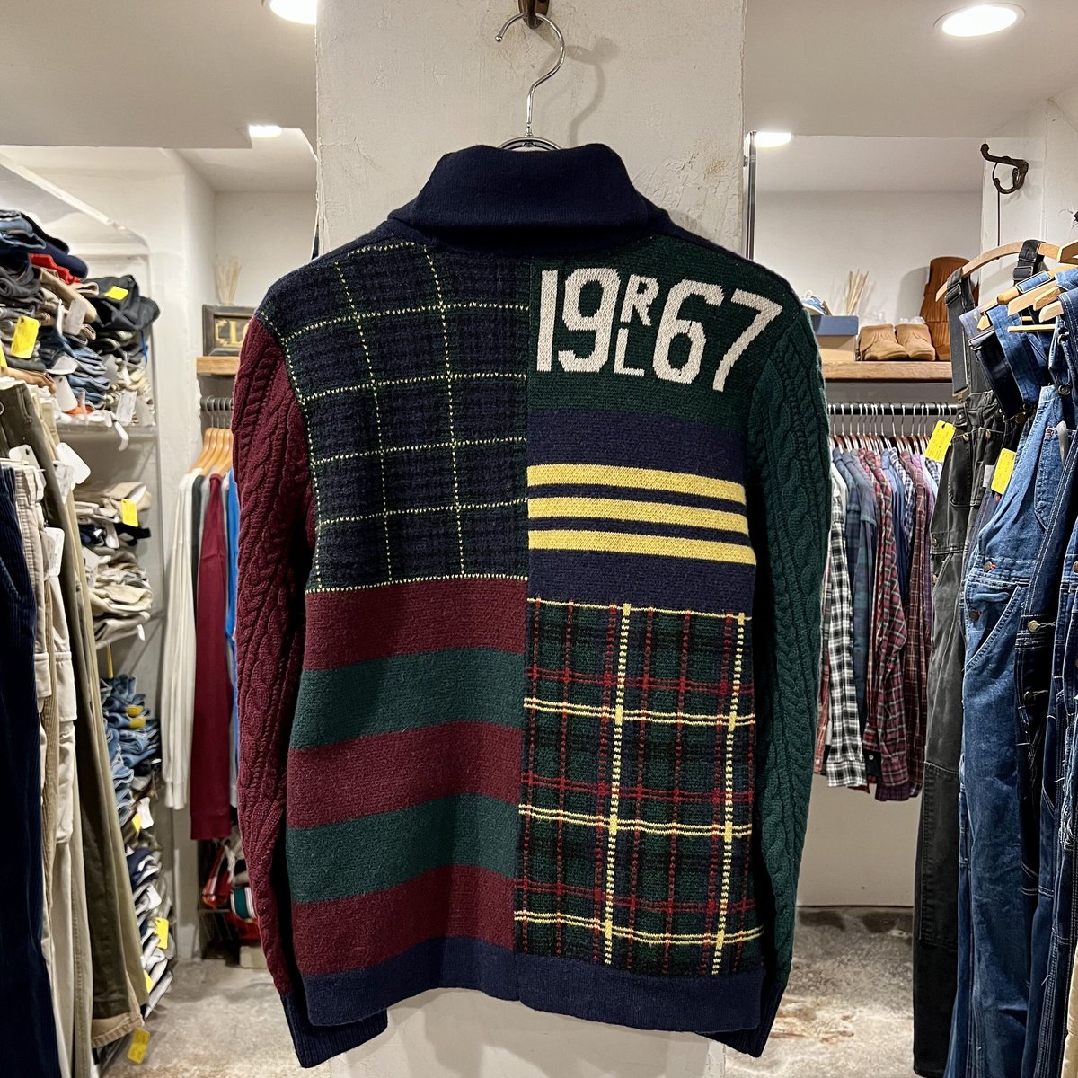 POLO RALPH LAUREN ショールカラーニットカーディガン パッチ