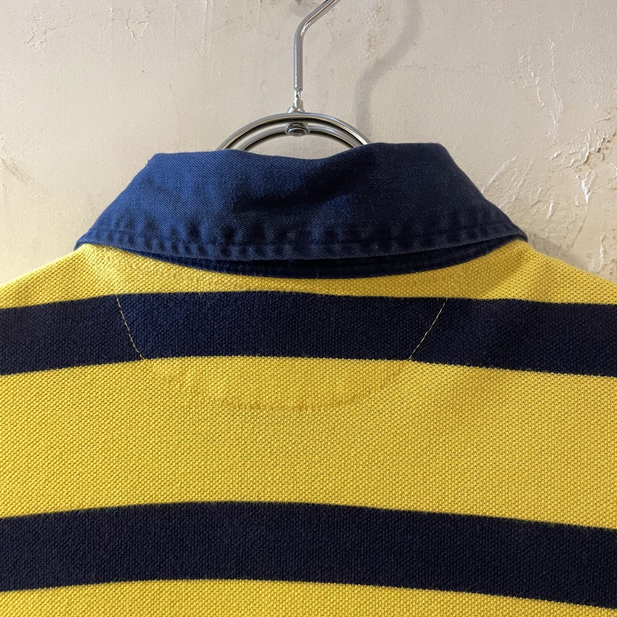 \"80s polo ralph lauren\" ラガーシャツ 160 黄紺 POLO by Ralph Lauren ラガーシャツ 黄×紺 ラグビーシャツ
