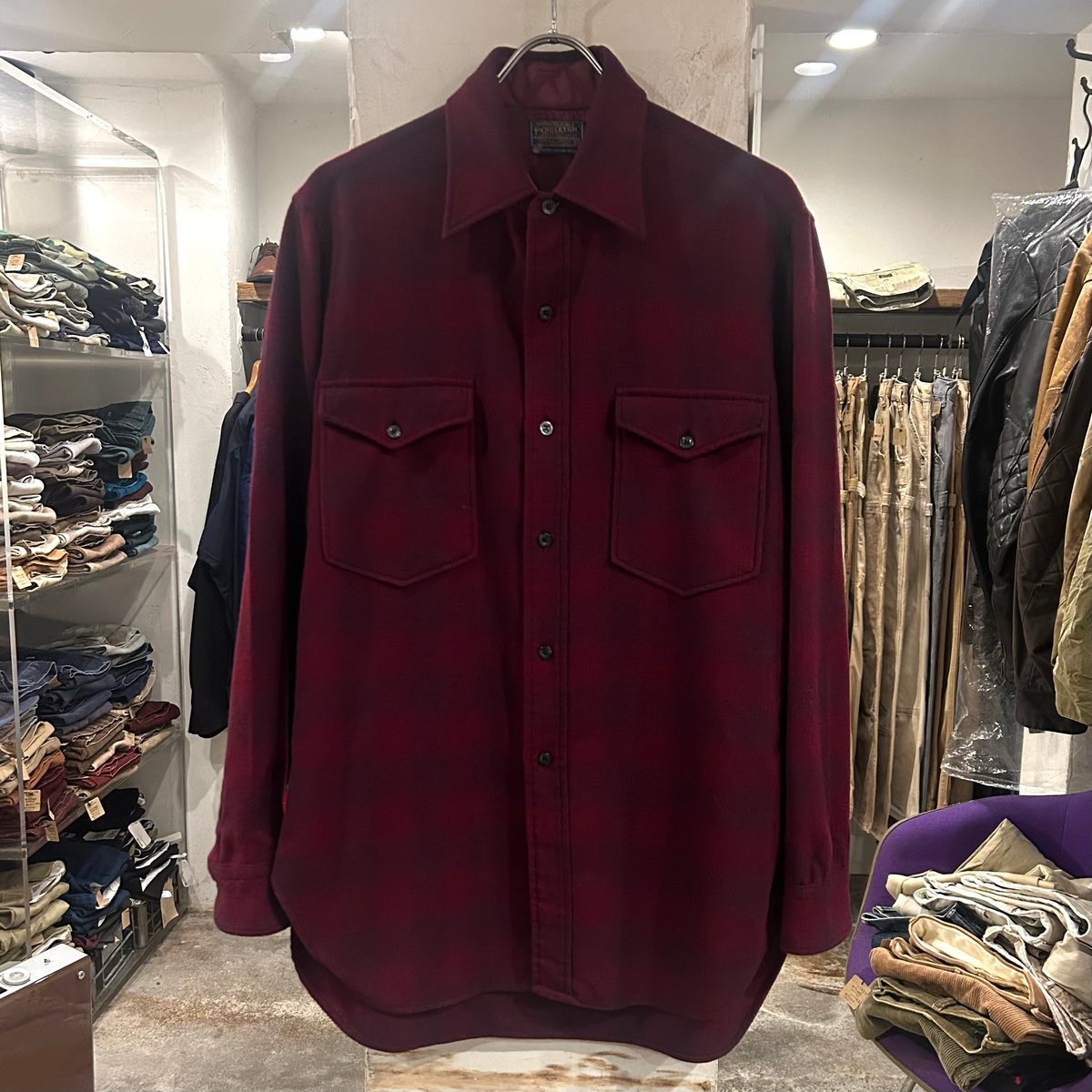 60s PENDLETON ウールチェックシャツ ペンドルトン オンブレ 60s PENDLETON ウールチェックシャツ ペンドルトン オンブレ