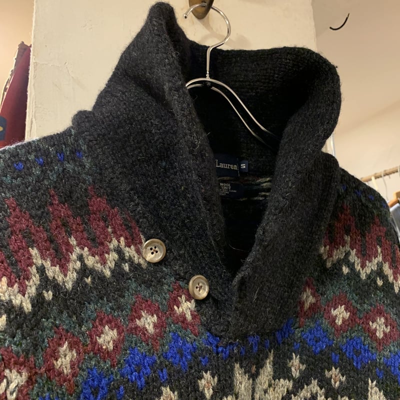POLO by Ralph Lauren ショールカラーニット ラルフローレン 雪柄 HAND