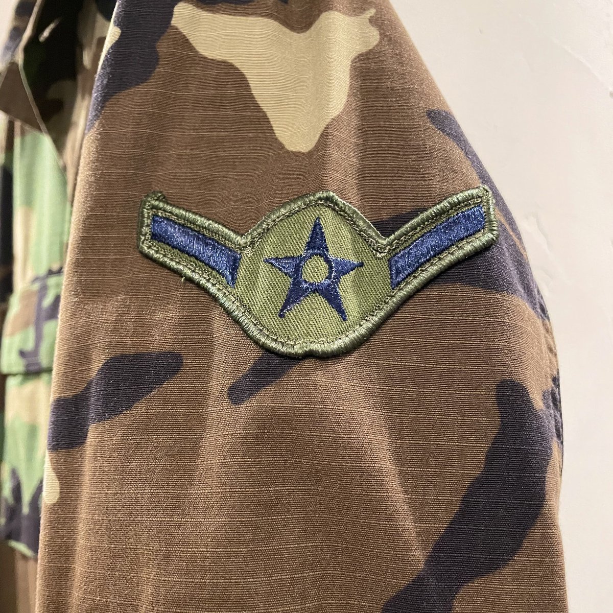 US NAVY ウッドランドカモ BDUジャケット 90s Sサイズ ミリタリー 