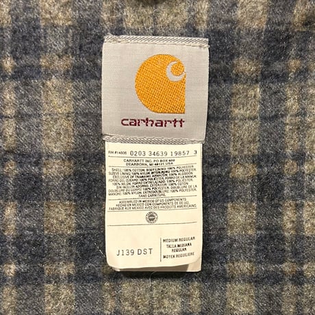 carhartt　デニム　アクティブジャケット　カーハート　ワークジャケット　チェックライナー　Size M　(S3789)