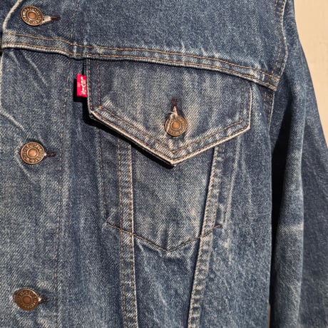 70s　Levi’s 70505　デニムジャケット　USA製　ケアタグ　Size 46　2ポケ　リーバイス　(S4917)
