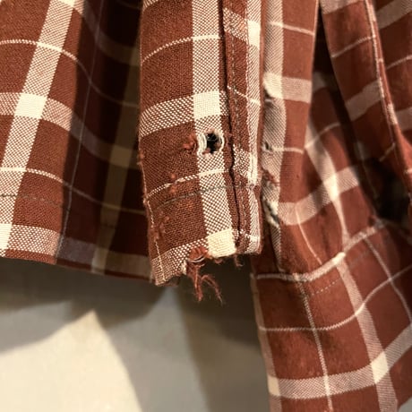 40s　Brookville　L/S Vintage Rayon Shirt　ヴィンテージ レーヨンシャツ　Size M　ボックスシャツ　オープンカラー　(S4053)