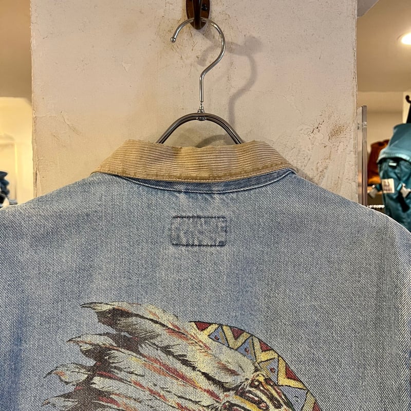 80s POLO RALPH LAUREN インディアンヘッド デニムジャケット 白 80s POLO RALPH LAUREN インディアンヘッド デニムジャケット 白