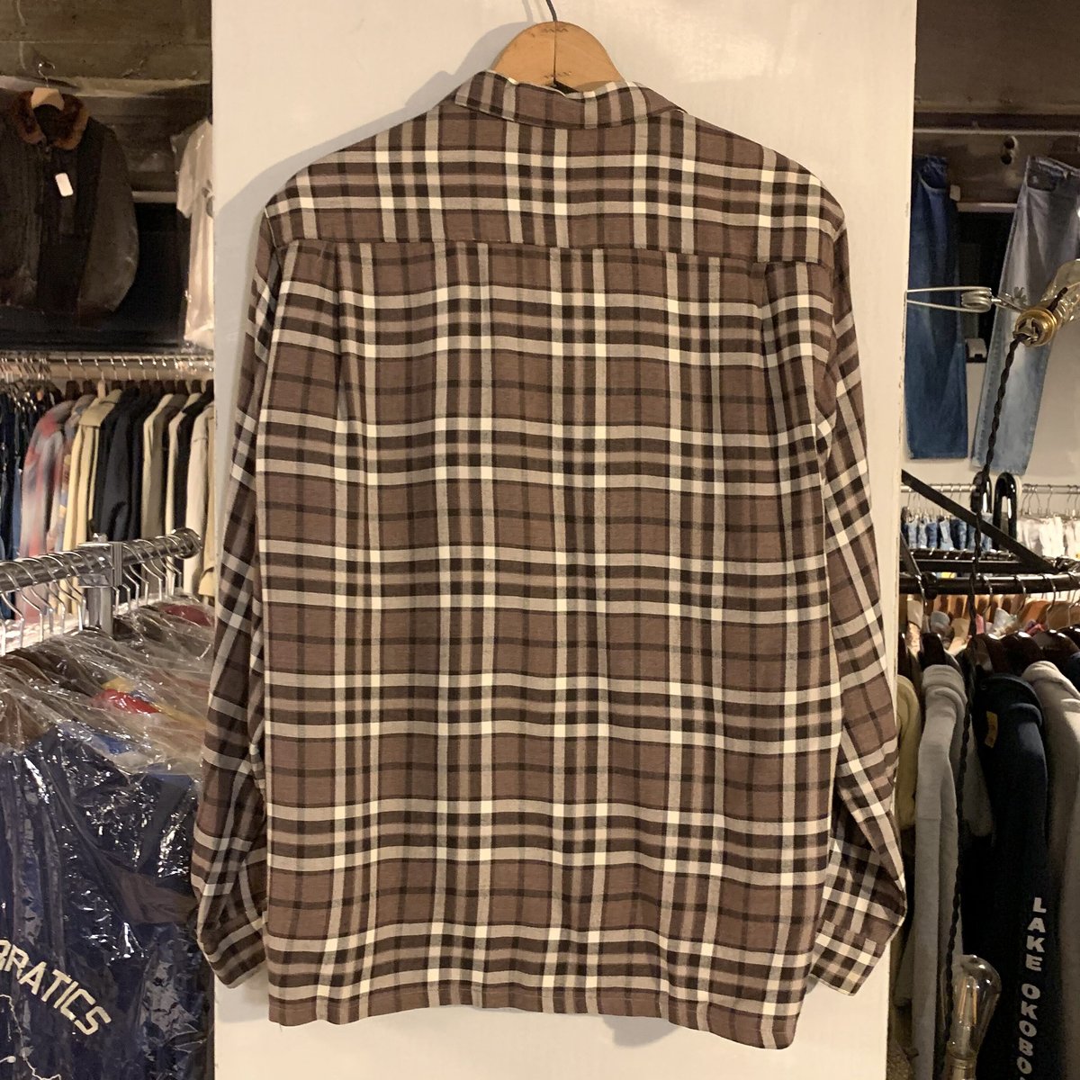 60s mr.Dee Cee Vintage Rayon Shirt オープンカラー チェック...