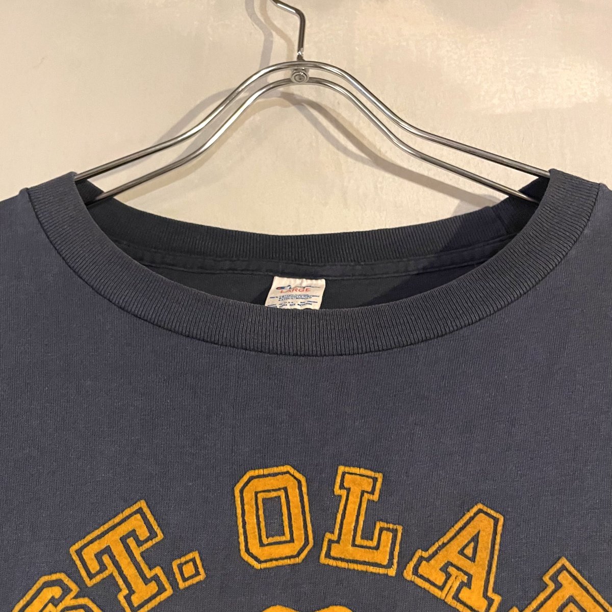 80s Champion S/S カレッジTシャツ 3段 フロッキープリント ST