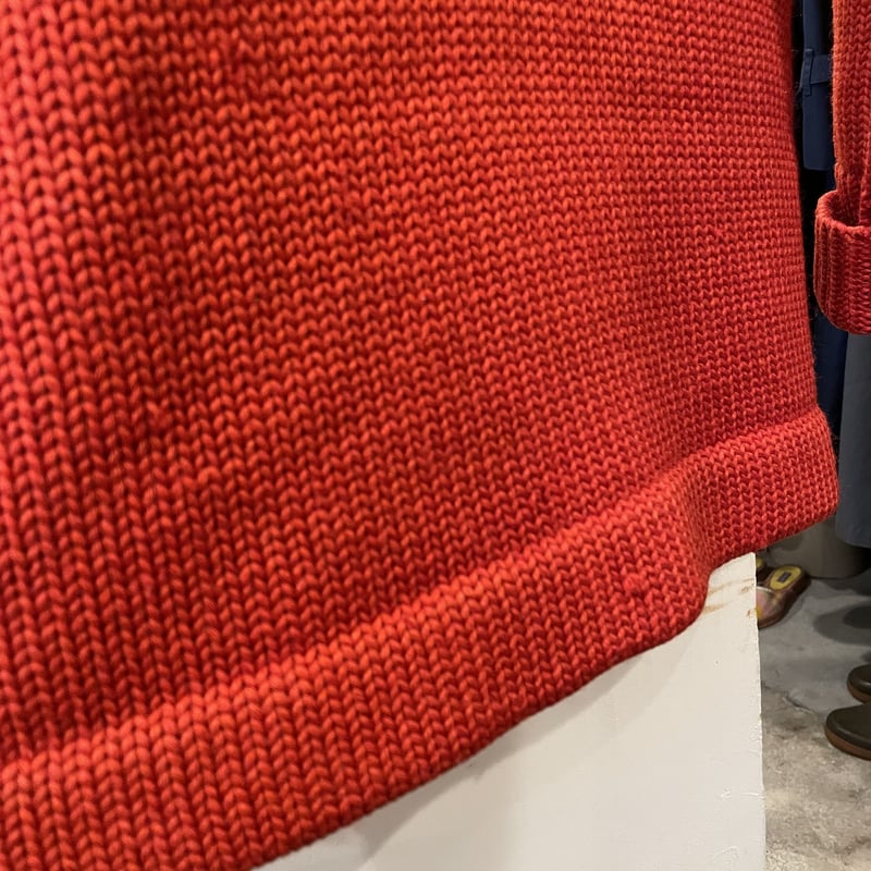 40s~ Lettered Cardigan Red Vintage レタード MOHARCH KNIT】ヴィンテージ ショールカラー レタードカーディガン