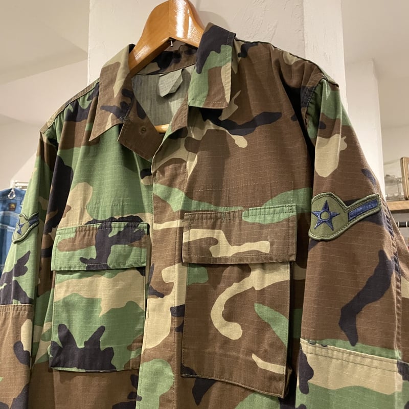 US NAVY ウッドランドカモ BDUジャケット 90s Sサイズ ミリタリー