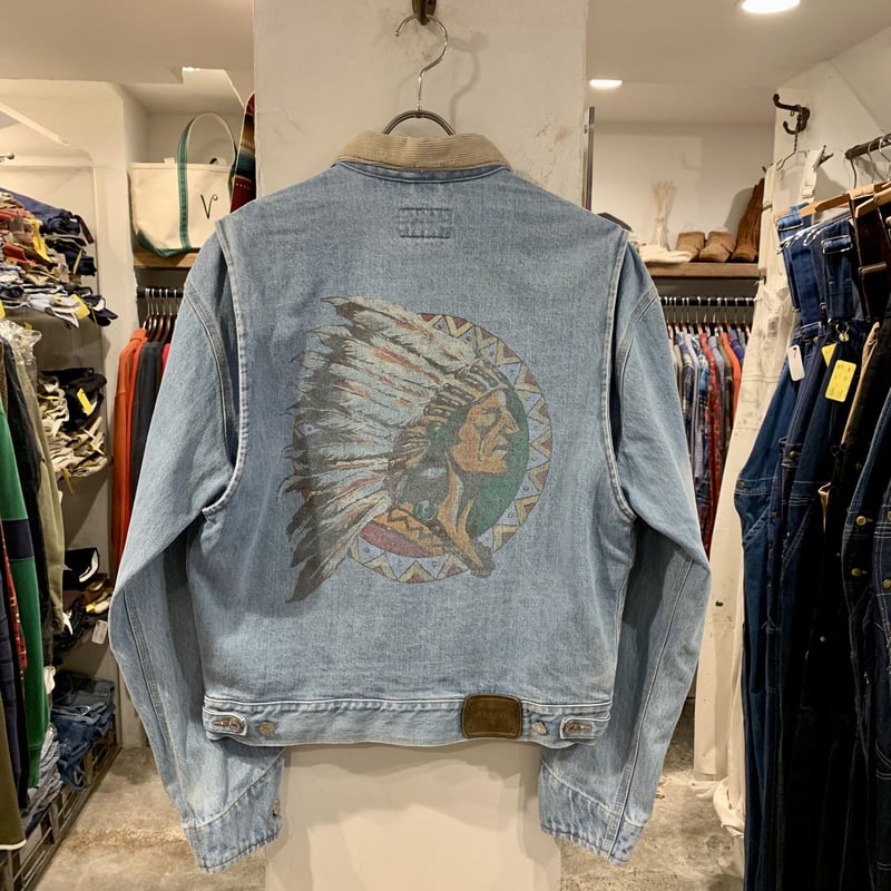 80s POLO RALPH LAUREN デニムジャケット インディアンヘッド 白 80s POLO RALPH LAUREN デニムジャケット インディアンヘッド 白