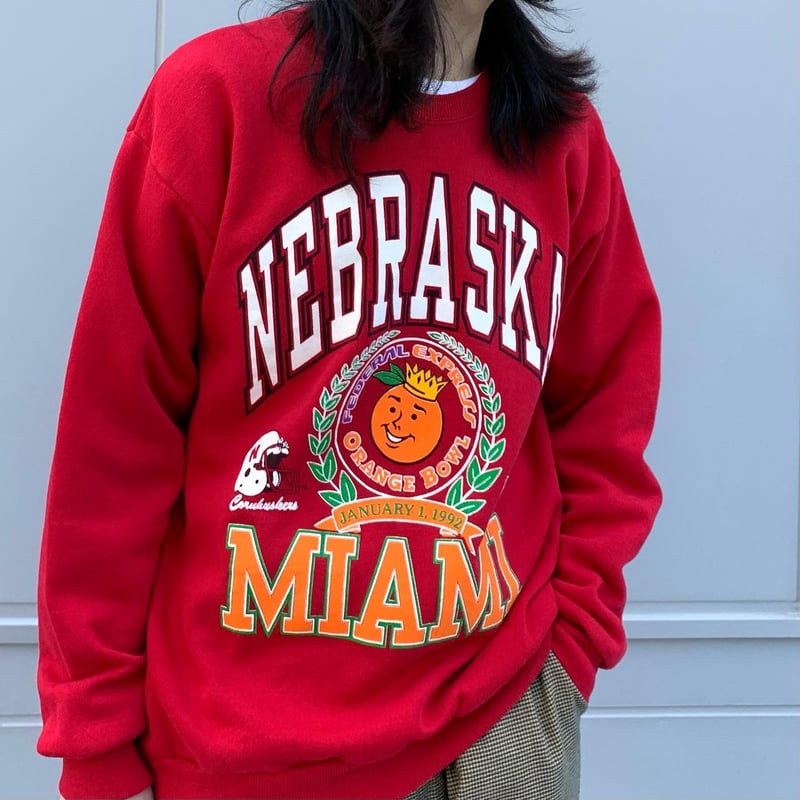 Lee 90s ロングスリーブスウェット NEBRASKA MIAMI アメリカン