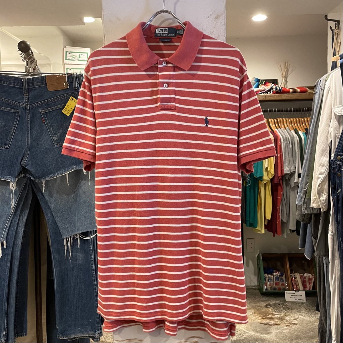 RLX ボーダーポロシャツ ポリ／ポリウレタン S Polo Ralph Lauren(ポロラルフローレン) ボーダーポロシャツ