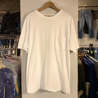 90s　Hanes　ショートスリーブ　ポケT　スカル　USA製　白T　(S2406)