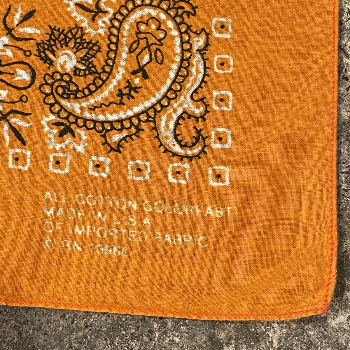 Bandana ヴィンテージバンダナ オレンジ USA製 (S0317) | DUFF