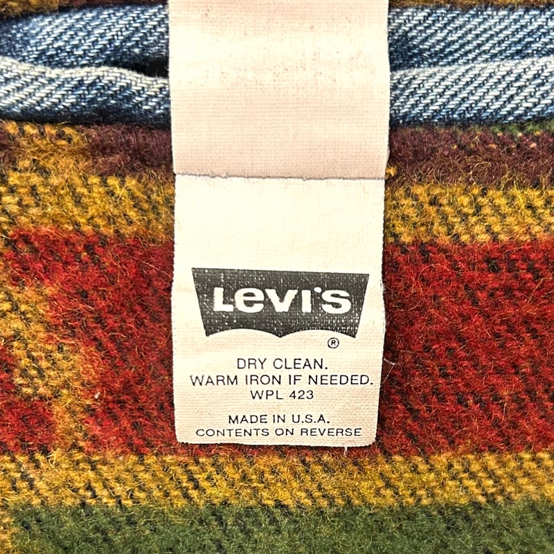 90s Levi's 70617 4891 デニムジャケット ネイティブ柄ブランケット USA