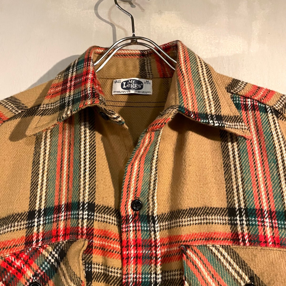 70s Mr.Leggs L/S ネルシャツ DEAD STOCK USA製 Size M コ 70s Mr.Leggs L/S ネルシャツ DEAD STOCK USA製 Size M コ