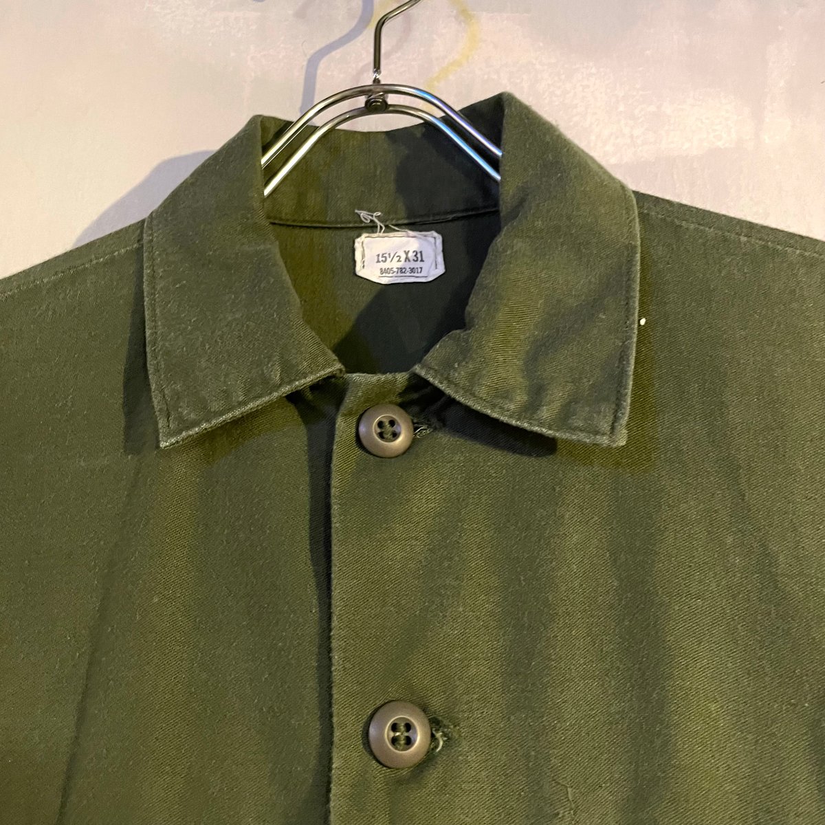 70s USMC ユーティリティシャツ シャツ袖 OG 107 COTTON SATEEN