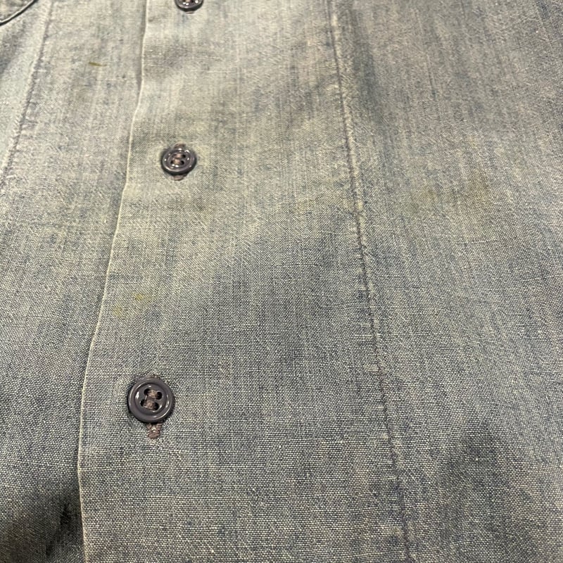 US NAVY Chambray Shirt 60s 耳付き シャンブレーシャツ ボックスシル