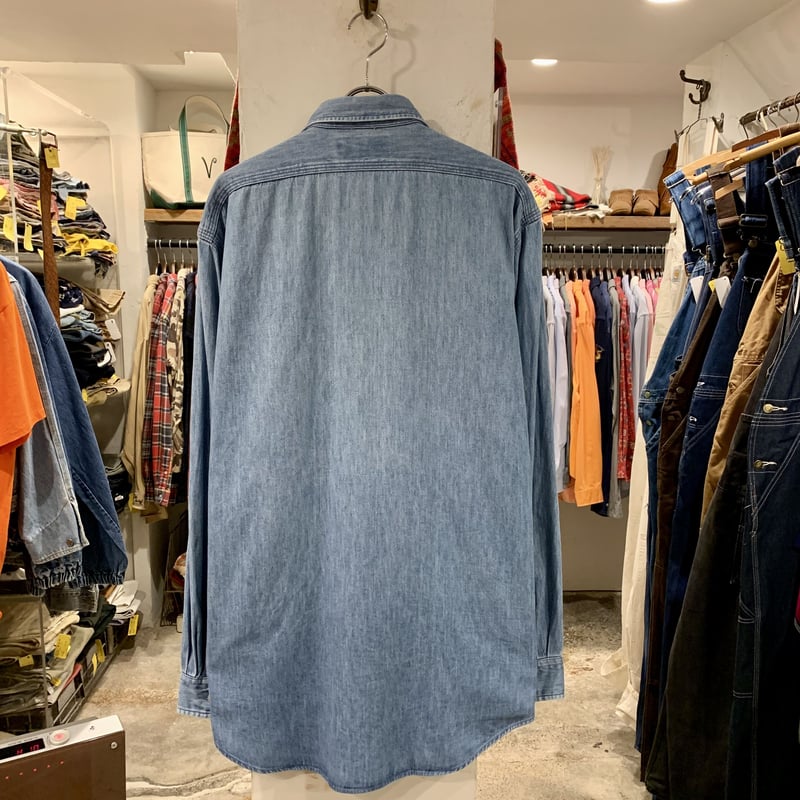 80s POLO RALPH LAUREN L/S デニムシャツ 白タグ ラルフローレン 80s POLO RALPH LAUREN L/S デニムシャツ 白タグ ラルフローレン