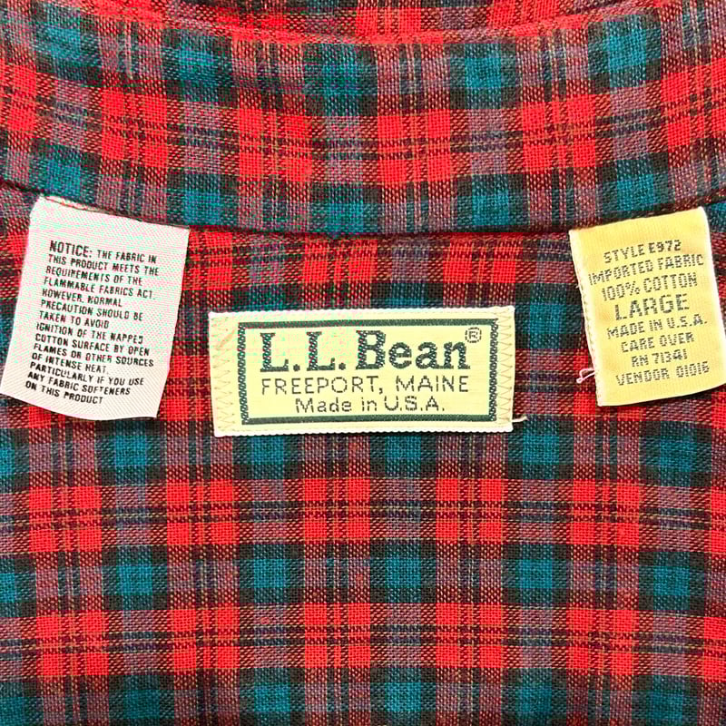 80s L.L.Bean L/Sネルシャツ エルエルビーン コットンシャツ USA 80s L.L.Bean L/Sネルシャツ エルエルビーン コットンシャツ USA