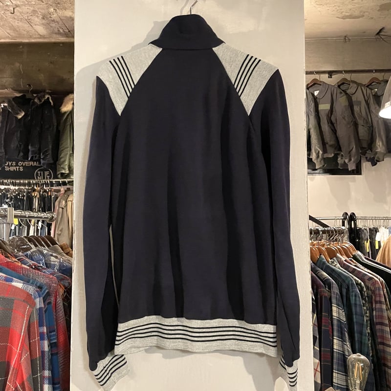 90s Champion ハーフジップ スウェット WISCONSIN ネイビー×グレー (S