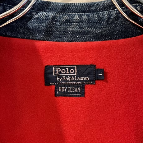 90s　Polo Ralph Lauren　スウィングトップ　ラルフローレン　デニム地　L　USA製　(S2870)