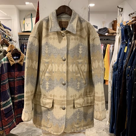 LAUREN　Ralph Lauren　Native Blanket Coat　ネイティブ柄ブランケットコート　コンチョボタン　(S1812)
