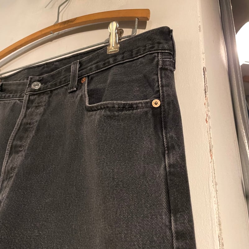 00s Levi's 501 後染め ブラックデニムパンツ 36×29 2001年 (S448