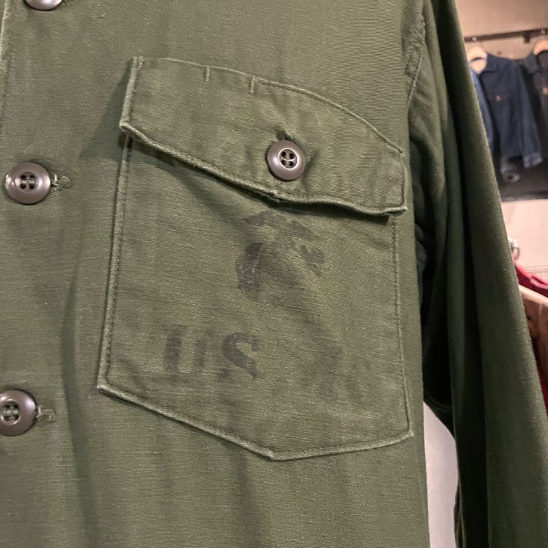 60s USMC ユーティリティシャツ COTTON SATTEN OG 107 ミリタリーシ