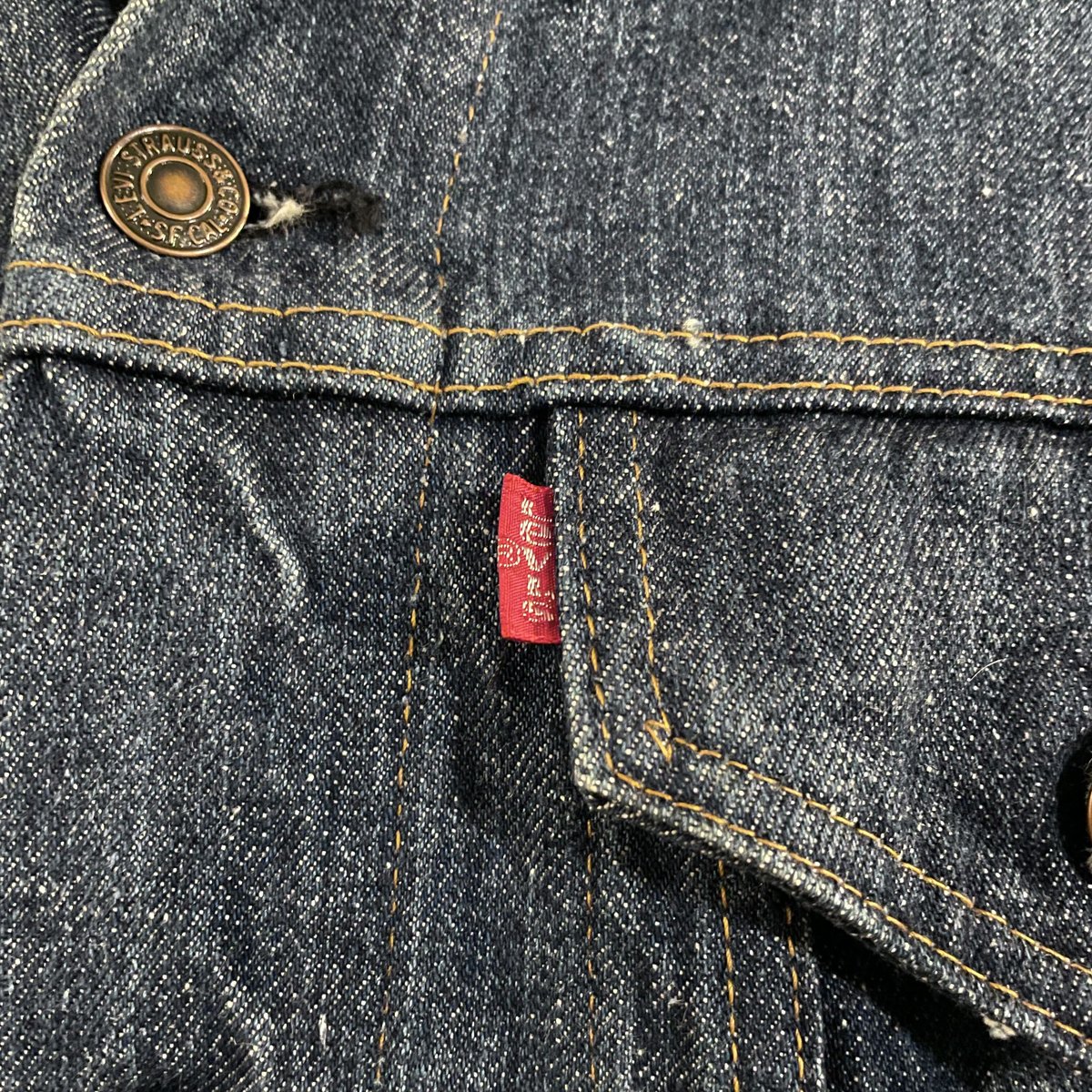 s Levi's デニムジャケット インディゴ染 濃紺 ロング丈