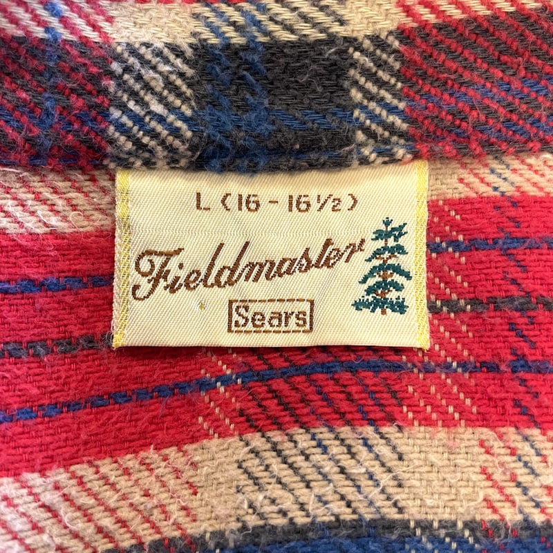 70s Sears Fieldmaster ネルシャツ チェック柄 コットンシャツ (S259