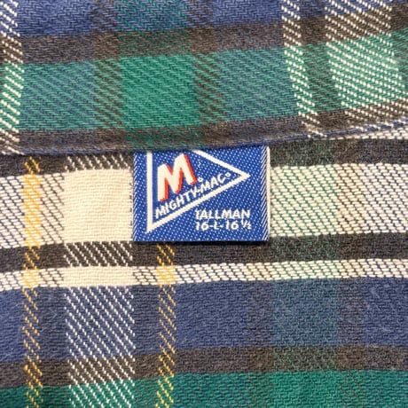 80s　MIGHTY MAC　L/S ネルシャツ　Size L　マイティ マック　コットンシャツ　(S4877)