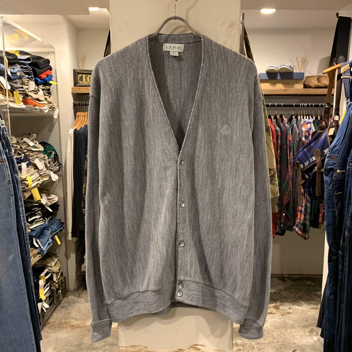 IZOD アクリルカーディガン アイゾッド USA製 グレー XL (S3529) | DUFF
