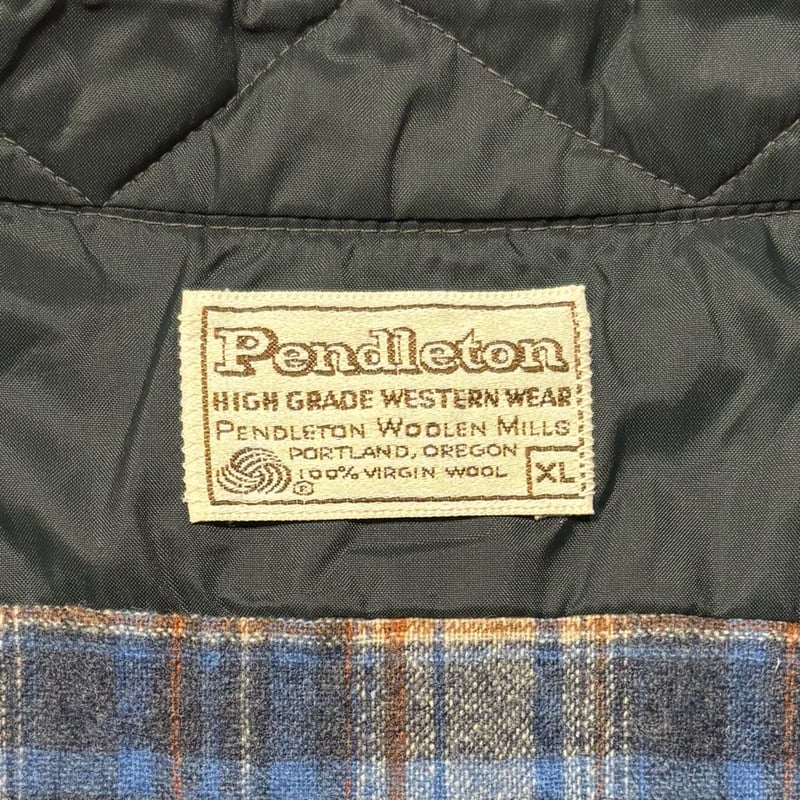 70s PENDLETON Wool Shirt USA製 ウールシャツ 寒色系 チェック柄