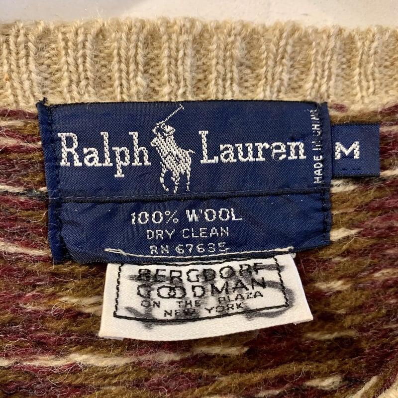 Ralph Lauren Bergdorf Goodman 千鳥格子柄 ウールニット ラルフ