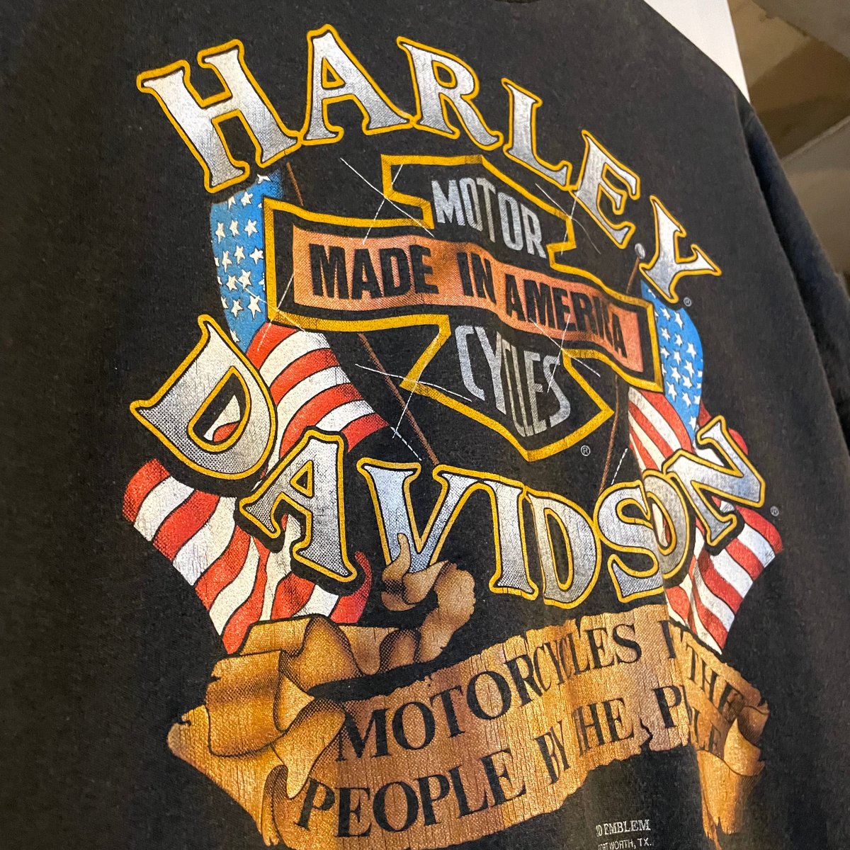 Harley-Davidson 90s 3D EMBLEM Tシャツ Vintage 90s 3D Emblem Harley Davidson American Legend T