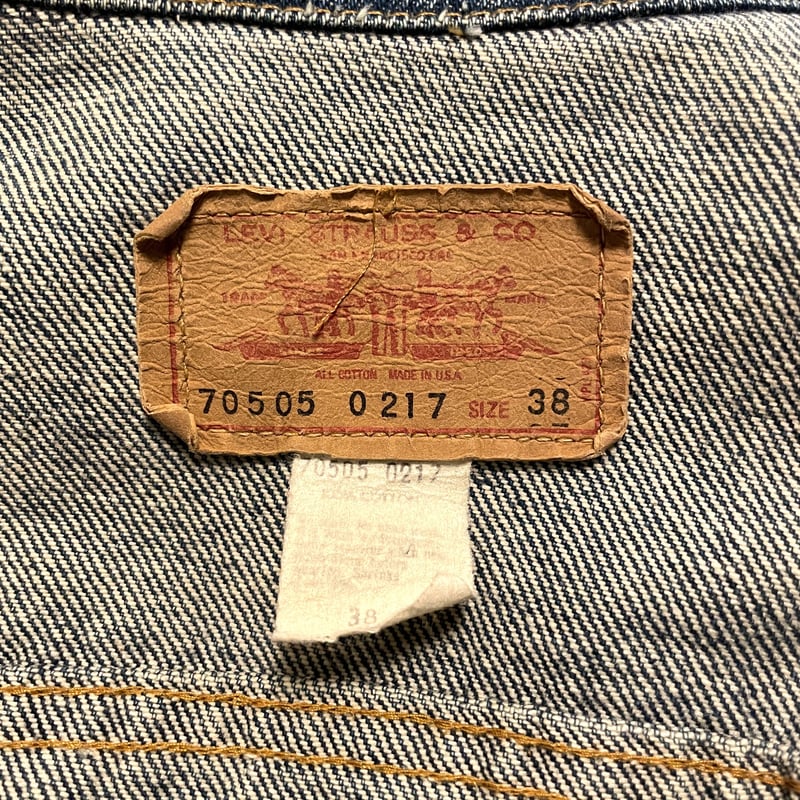 70s Levi's 70505-0217 デニムジャケット 鬼ハチノス 4thタイプ 70s Levi's 70505-0217 デニムジャケット 鬼ハチノス 4thタイプ