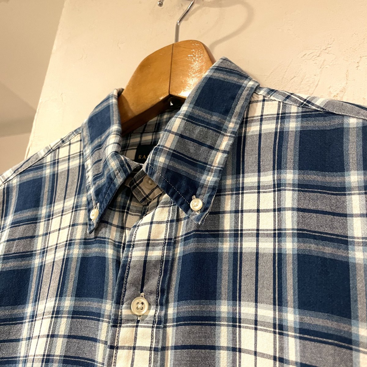 ラルフローレン 美品 現行 indigo oxford XL navy 総柄 DOUBLE RL RALPH LAUREN/ダブル アール エル ラルフ ローレン通販