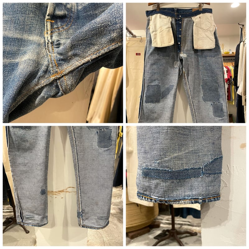 Levi's 501 66前期 ヴィンテージデニムパンツ ボタン裏6 バック