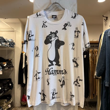 80s　SCREEN STARS　S/S Tシャツ　Hamm's Beer　USA製　Size L　ビールTシャツ　ハムズビール　ハムズベアー　(S5670)