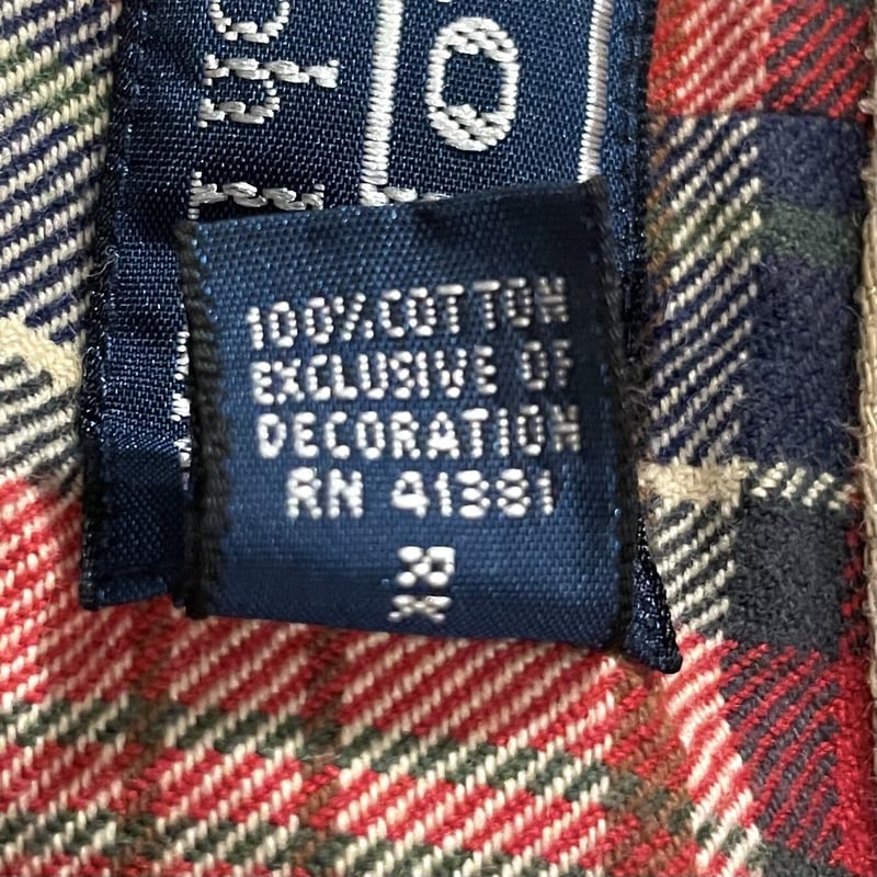 POLO RALPH LAUREN フード付き チェック柄 コットンシャツ M