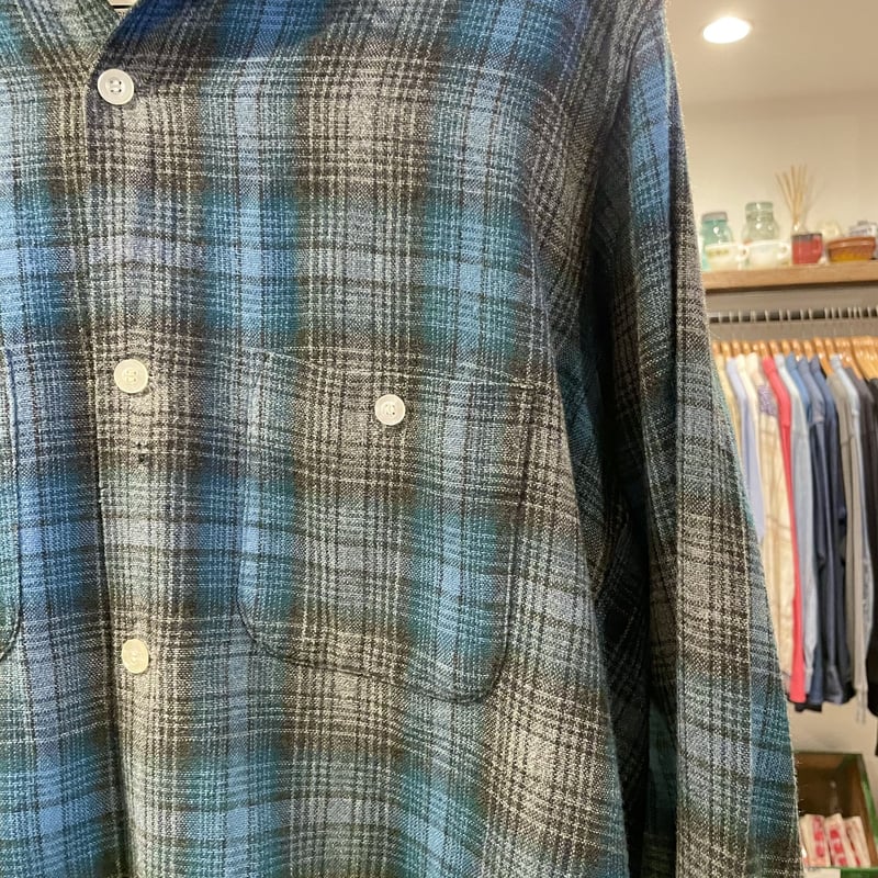 VAN HEUSEN 60s USA製 ウールxアクリル ボックスシャツ