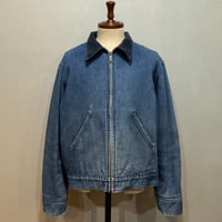 70s~　Sears　デニムジャケット　ジップタイプ　USA製　Size LARGE　ワークジャケット　シアーズ　(S5327)