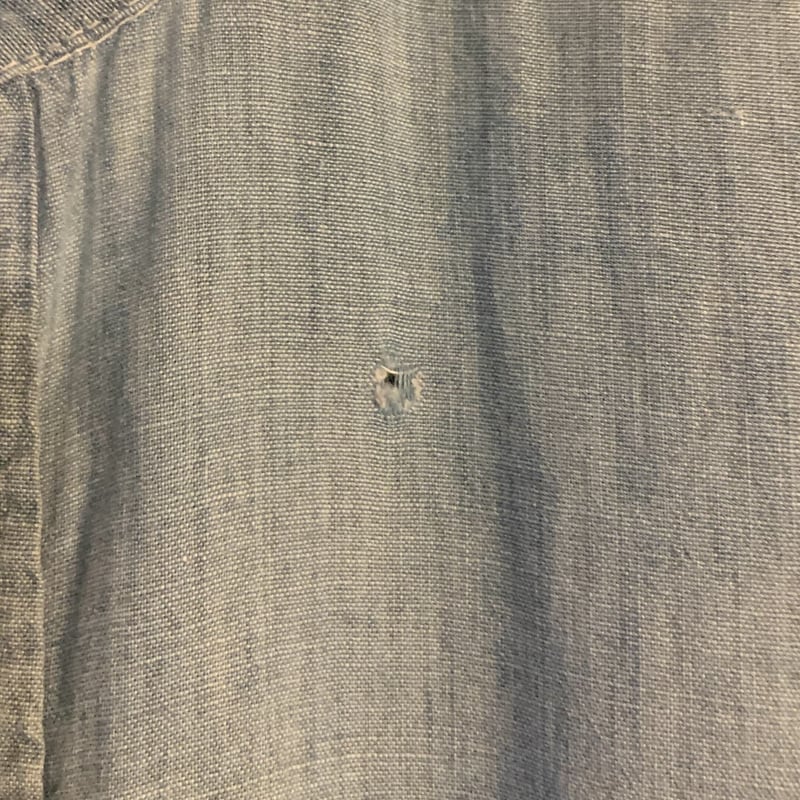 60s US NAVY シャンブレーシャツ ステンシル ミリタリーシャツ